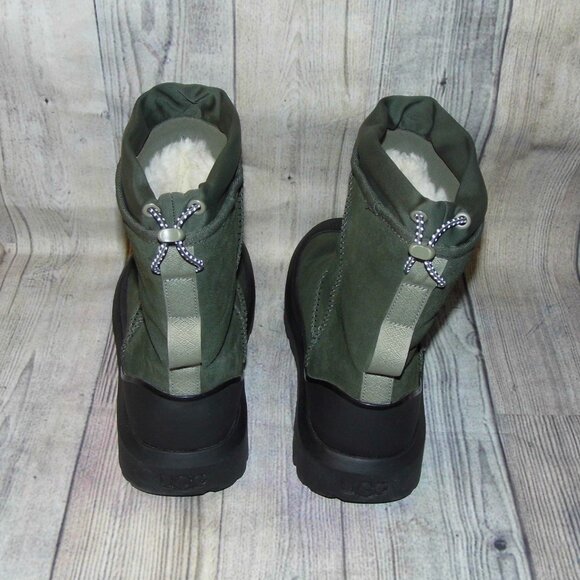 UGG Classic Short Weather Hybrid Forest Green Suede/Sheepskin Boots Mens Size 9 - Picture 5 of 7